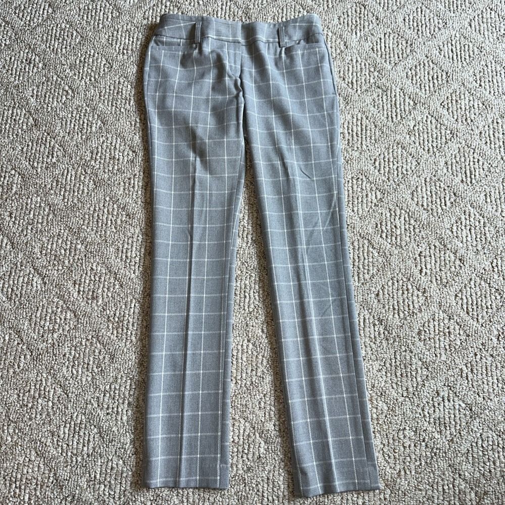 Amanda & Chelsea Gray Windowpane Dress Pants
